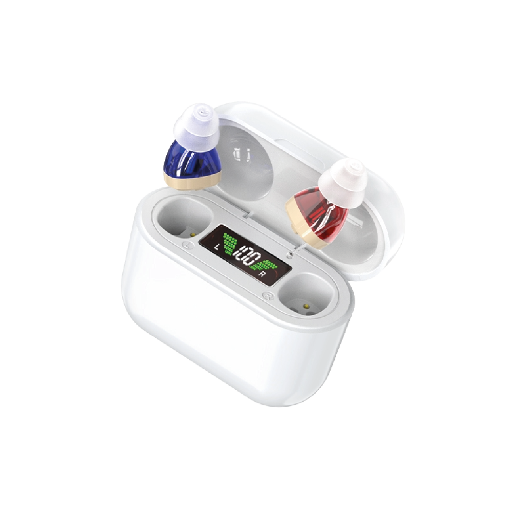 Rechargeable Invisible Hearing Amplifiers | Hearing Aids with Wireless Charging Case